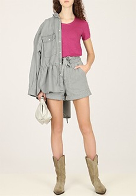Розовая футболка из льна ISABEL MARANT ETOILE ISABEL MARANT ÉTOILE
