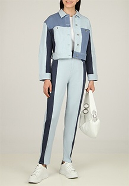 Комбинированная джинсовая куртка EMPORIO ARMANI