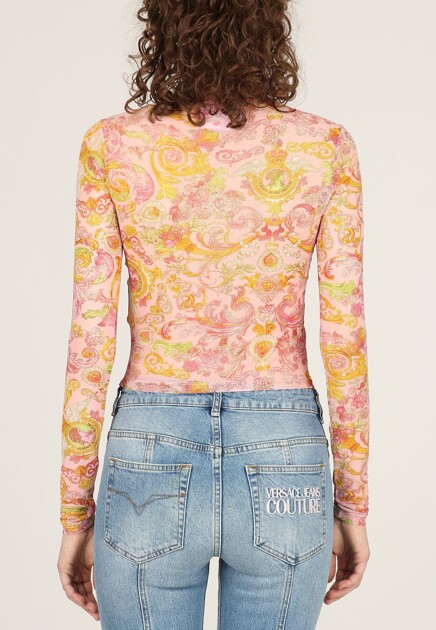 Лонгслив VERSACE JEANS COUTURE  - Полиамид - цвет розовый