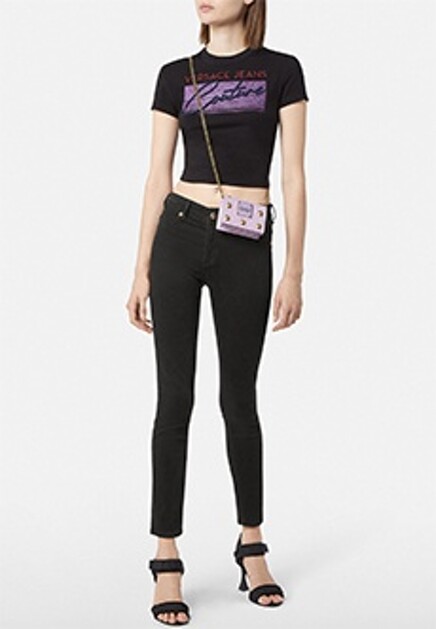 Джинсы скинни с логотипом VERSACE JEANS COUTURE