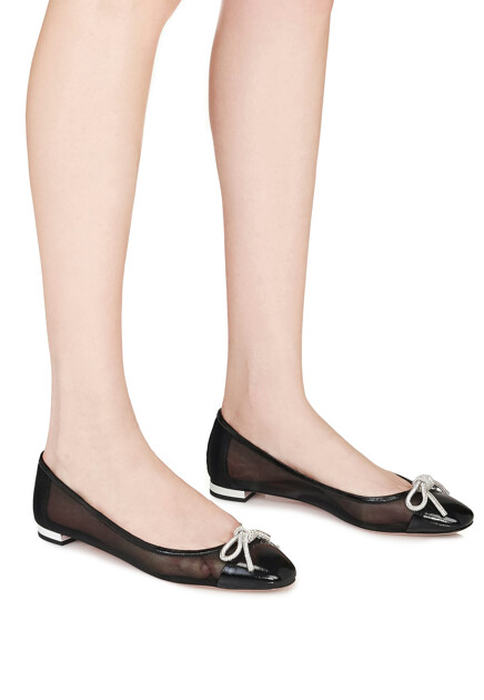 Балетки AQUAZZURA  - Текстиль - цвет черный
