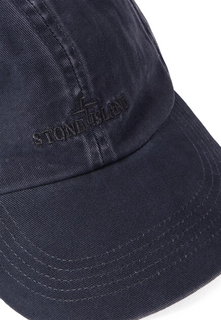 Бейсболка STONE ISLAND  - Хлопок - цвет синий