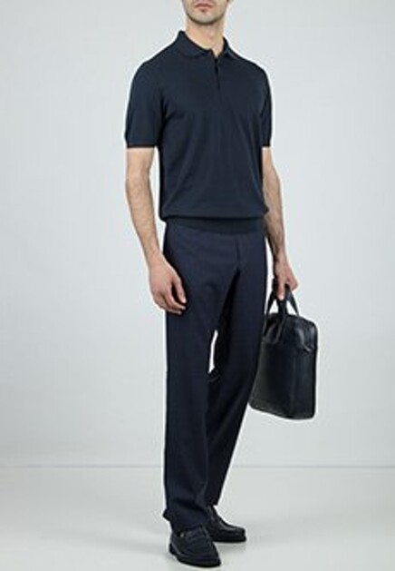 Синее поло CORNELIANI