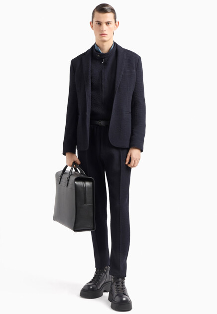 Брюки прямого кроя из шерсти  EMPORIO ARMANI - ИТАЛИЯ