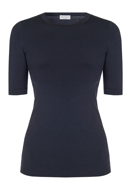 Футболка из хлопкового трикотажа BRUNELLO CUCINELLI