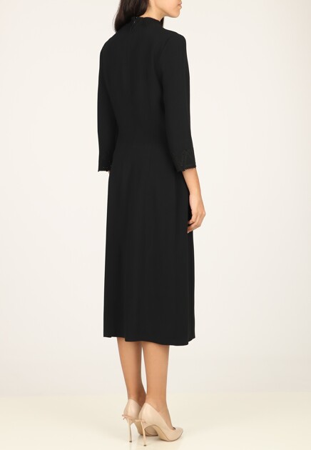 Платье ERMANNO SCERVINO  - Вискоза, Ацетат - цвет черный