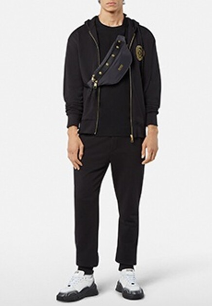 Футболка с вышитым логотипом VERSACE JEANS COUTURE