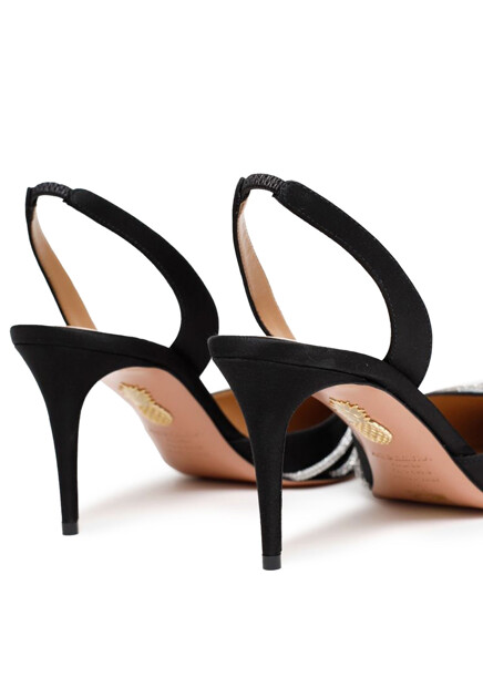 Босоножки AQUAZZURA  - Текстиль - цвет черный