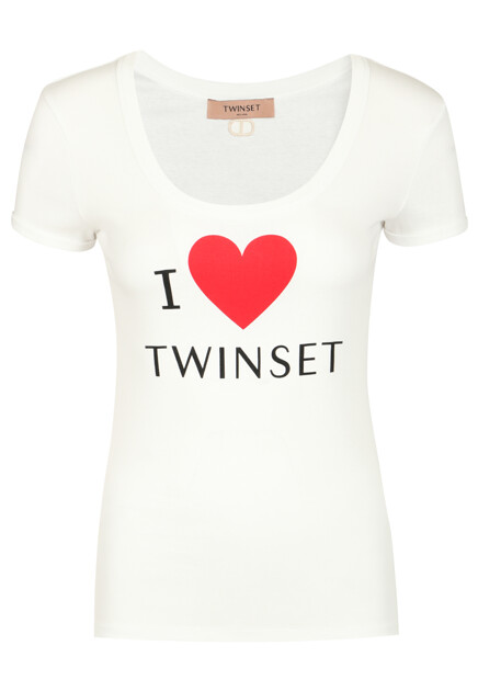 Футболка из хлопка с логотипом  TWINSET Milano