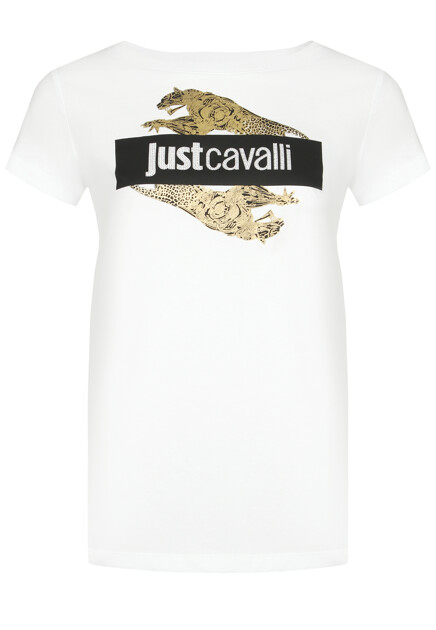 Хлопковая футболка с лого-принтом JUST CAVALLI