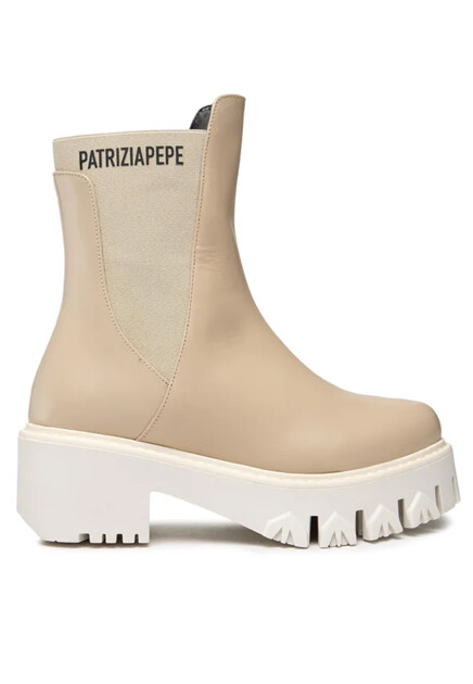 Бежевые челси с логотипом PATRIZIA PEPE