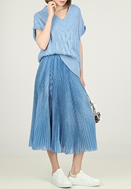 Плиссированная юбка с узором ERMANNO SCERVINO