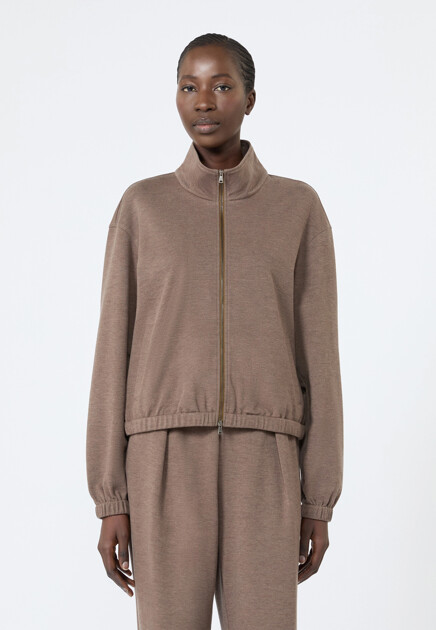 Олимпийка MAX MARA  - Хлопок, Шелк - цвет коричневый