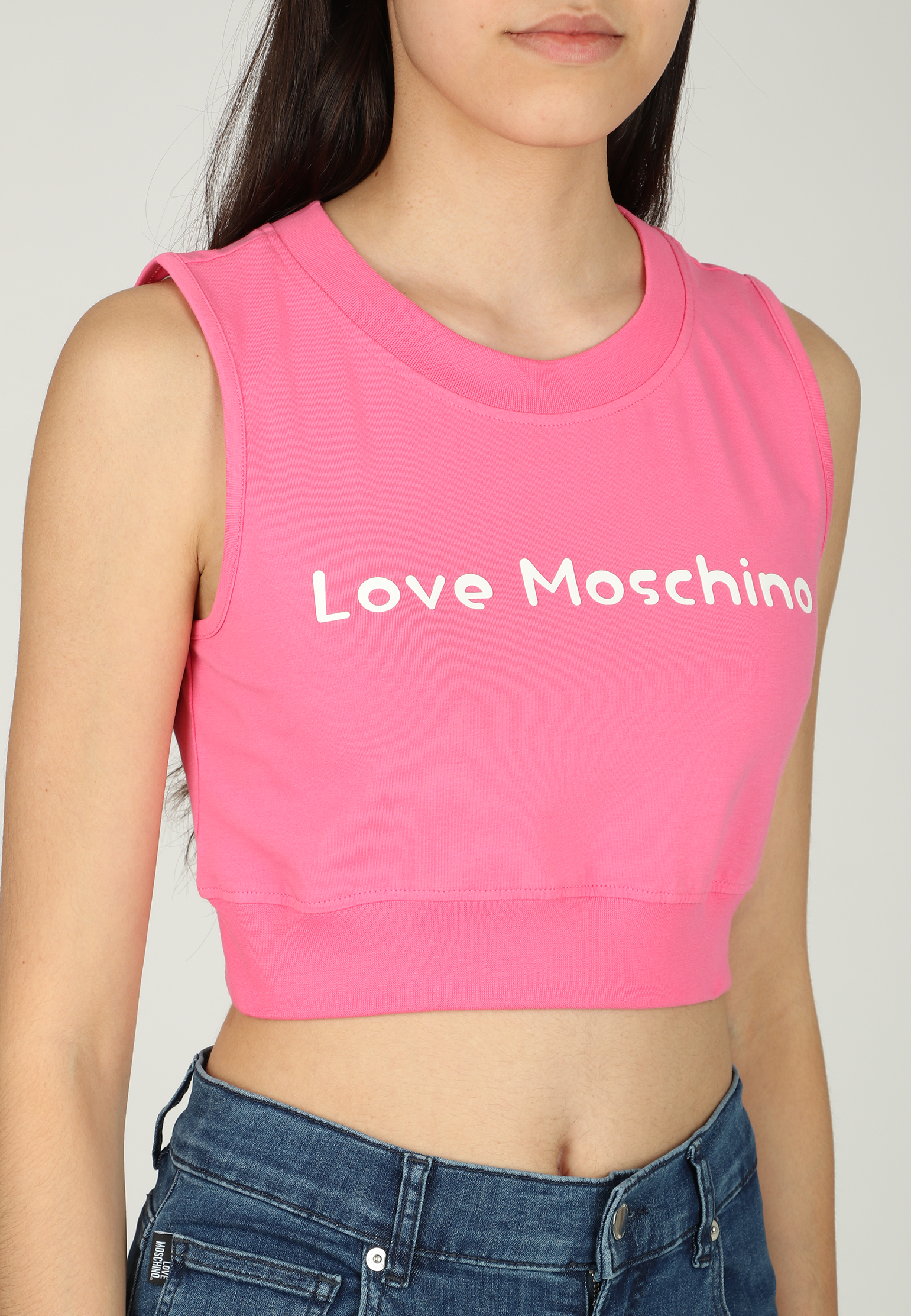 Топ MOSCHINO Love  - Хлопок - цвет розовый