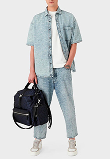 Футболка с набивным логотипом EMPORIO ARMANI