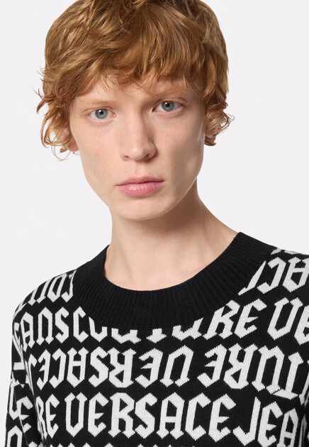 Свитер VERSACE JEANS COUTURE  - Шерсть, Ацетат - цвет черный