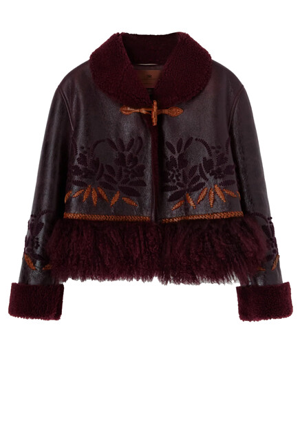 Короткая дубленка с вышивкой  ERMANNO SCERVINO