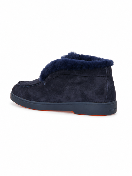 Полуботинки SANTONI  - Замша - цвет синий