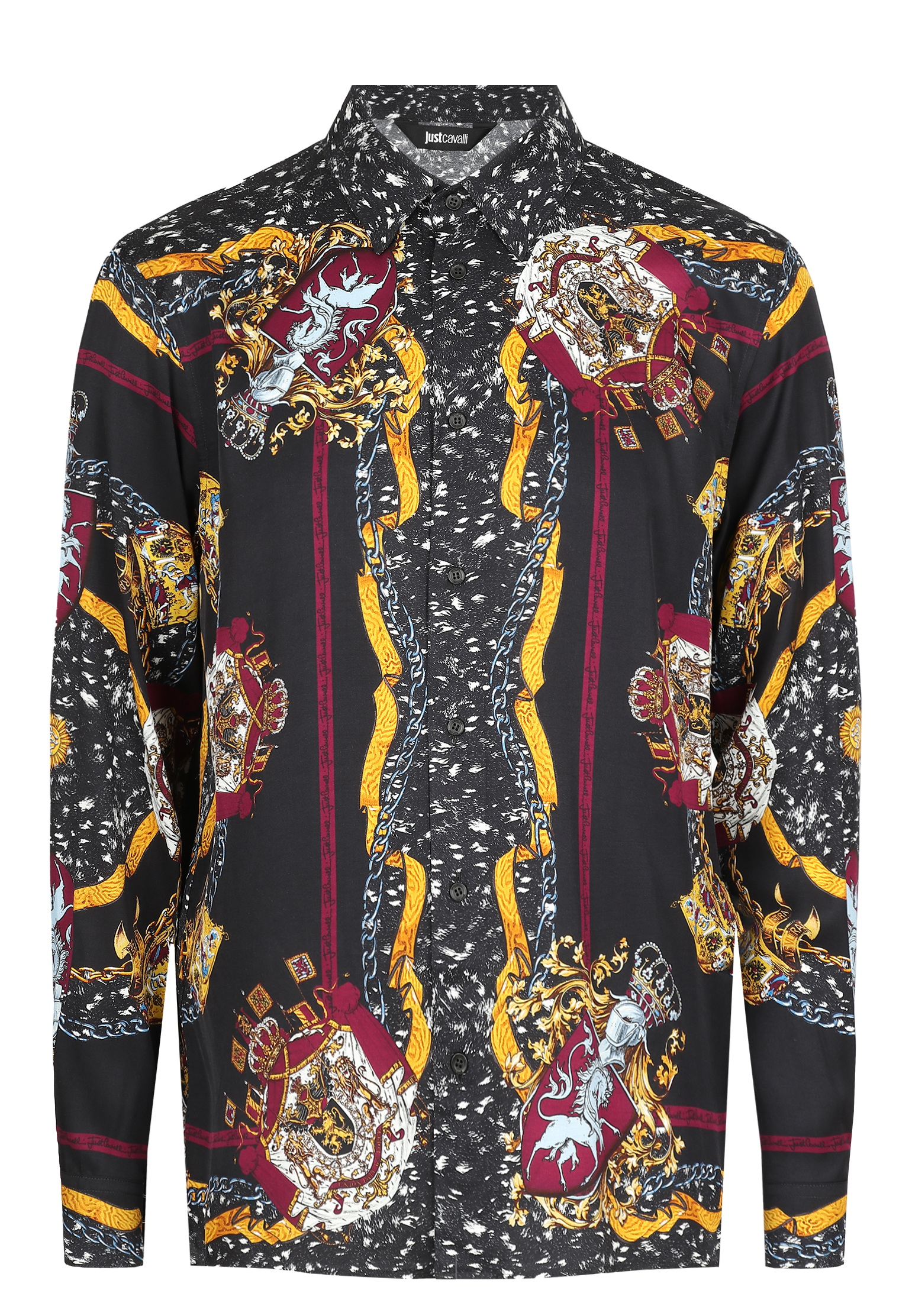 Рубашка из вискозы с графичным принтом JUST CAVALLI