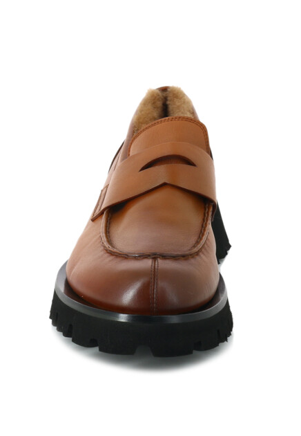 Лоферы SANTONI  - Кожа - цвет коричневый