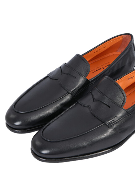 Лоферы SANTONI  - Кожа - цвет черный
