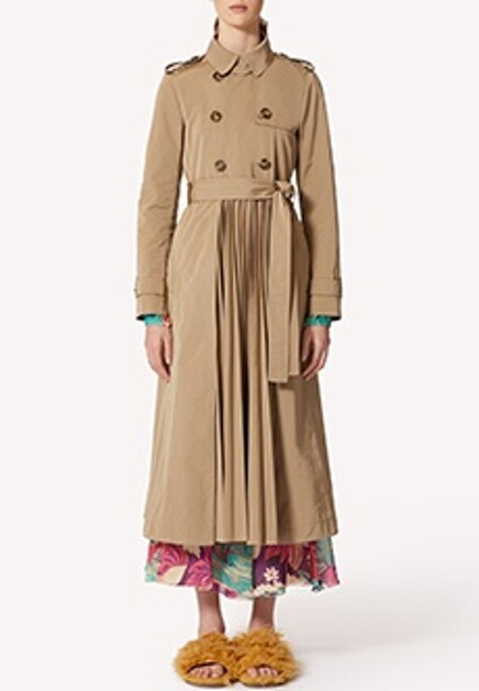 Тренч из тафты с плиссировкой VALENTINO RED
