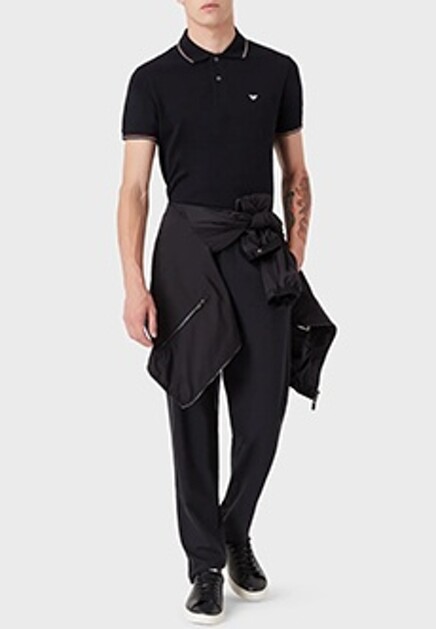 Футболка-поло с логотипом EMPORIO ARMANI