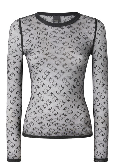 Лонгслив из сетчатой ткани Monogram PINKO