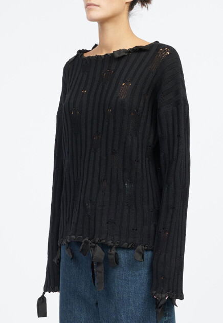 Джемпер MM6 Maison Margiela  - Шерсть, Акрил - цвет черный