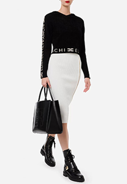 Укороченное худи с логотипом  ELISABETTA FRANCHI