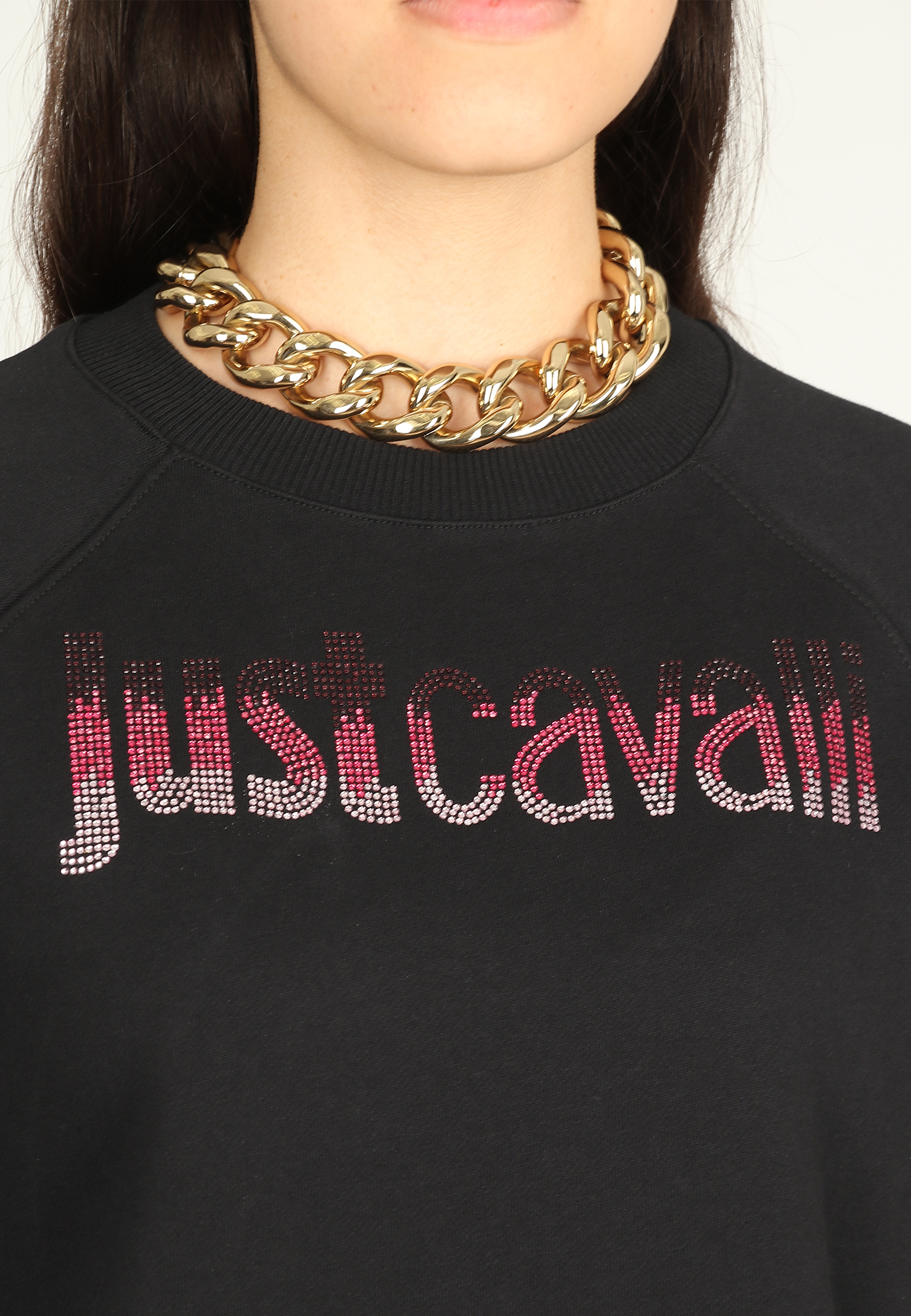 Свитшот с логотипом из страз JUST CAVALLI