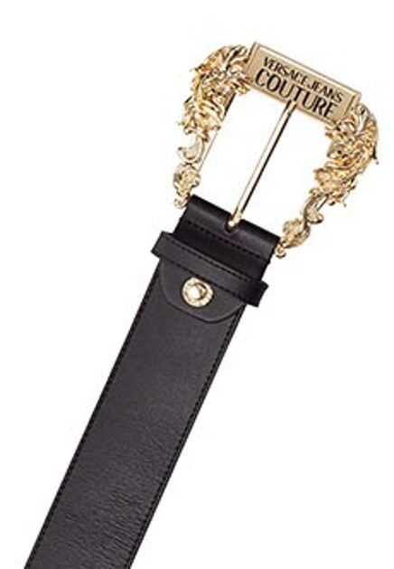 Черный ремень из кожи VERSACE JEANS COUTURE
