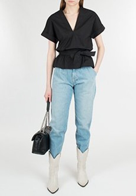Хлопковая блуза с поясом  PINKO