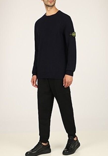 Шерстяной джемпер с нашивкой STONE ISLAND
