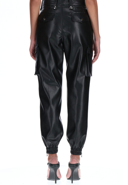 Зауженные брюки из кожи  ERMANNO SCERVINO - ИТАЛИЯ