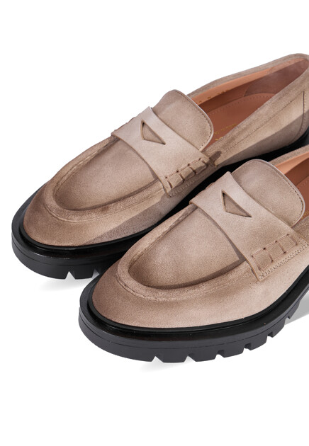 Лоферы SANTONI  - Замша - цвет серый