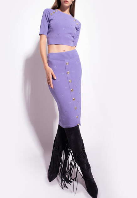 Костюм из жаккардового трикотажа пике PINKO