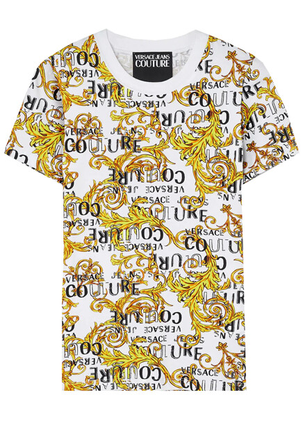 Футболка с принтом Logo Couture VERSACE JEANS COUTURE