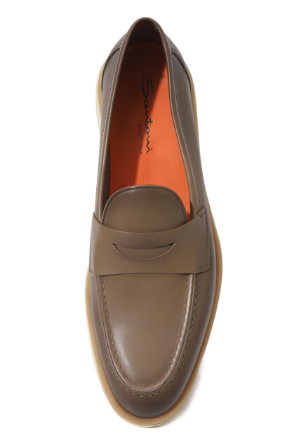 Лоферы SANTONI  - Кожа - цвет коричневый