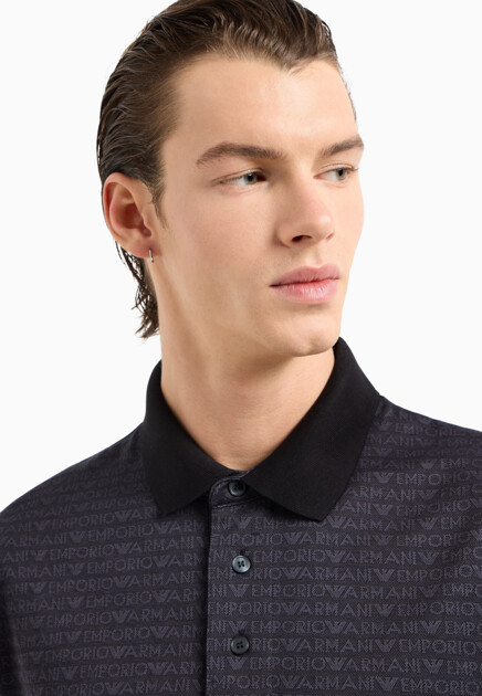 Поло EMPORIO ARMANI  - Хлопок - цвет черный