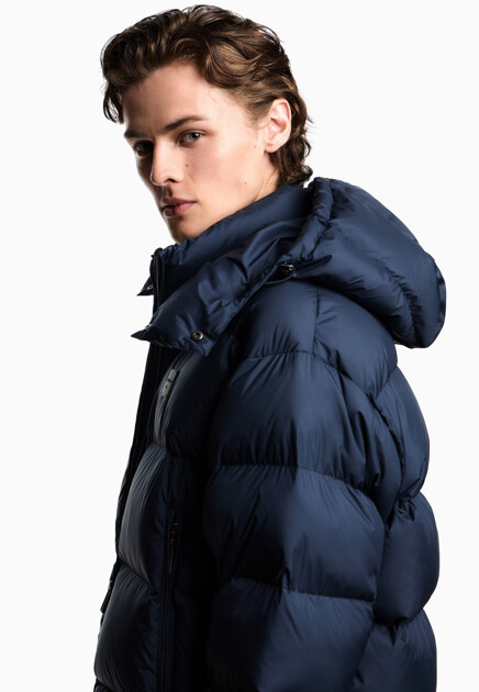 Пуховик EMPORIO ARMANI  - Полиэстер - цвет синий