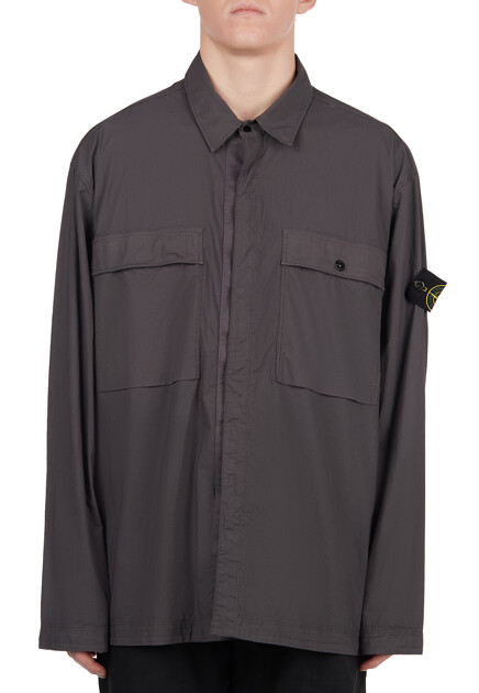 Рубашка STONE ISLAND  - Хлопок - цвет серый