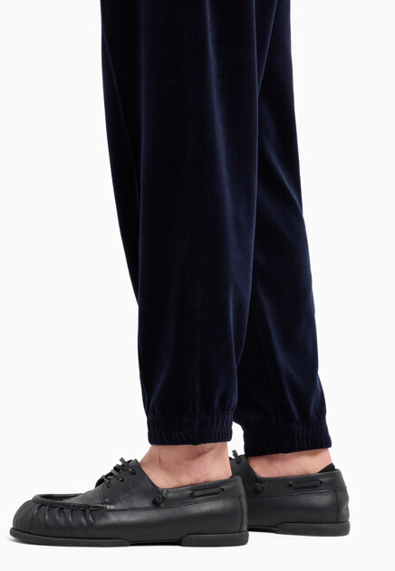 Брюки из бархатной ткани EMPORIO ARMANI