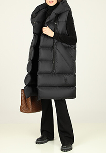 Удлиненный жилет с капюшоном ERMANNO SCERVINO