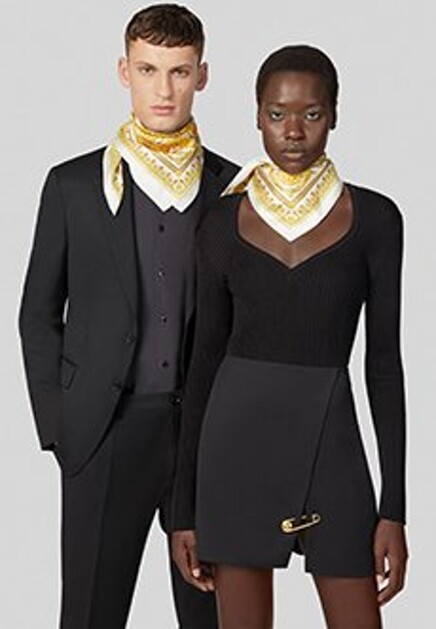 Белый шелковый платок VERSACE