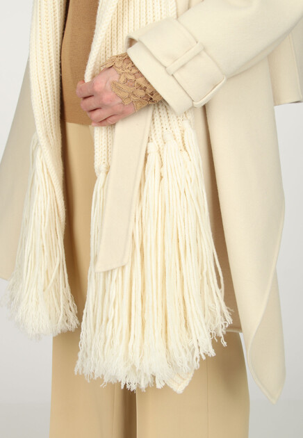 Полупальто ERMANNO SCERVINO  - Шерсть - цвет белый