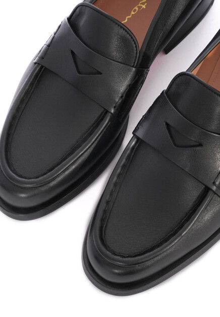 Лоферы SANTONI  - Кожа - цвет черный