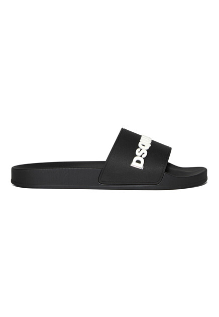 Черные шлепанцы с логотипом  DSQUARED2