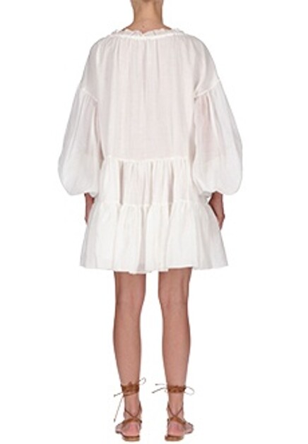 Платье широкого кроя с жаккардовым кружевом ERMANNO SCERVINO