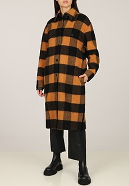 Пальто рубашечного кроя с принтом MM6 MM6 Maison Margiela